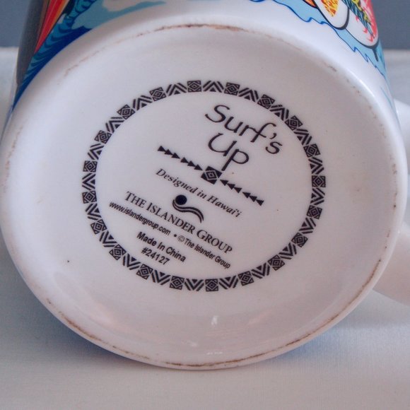Hawaii Slippers Flop Flops Surf’s Up Surfboard Coffee Mug Set Beach Tea Souvenir - Picture 11 of 14